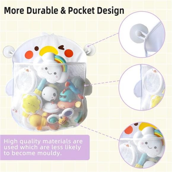 2PACK Bath Toy Storage for Kids & Toddlers, Bath Organizer with Multi-Pockets - Picture 8 of 14